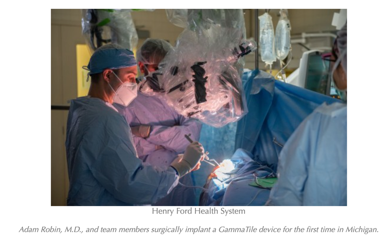 Henry Ford Hospital First in Michigan to Implant GammaTile Therapy for Recurrent Brain Tumor